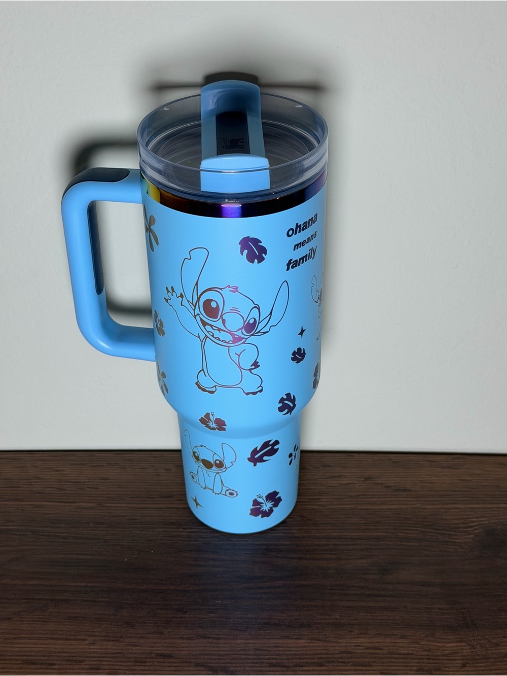 Stanley Light Blue Stitch Travel Tumbler with Handle